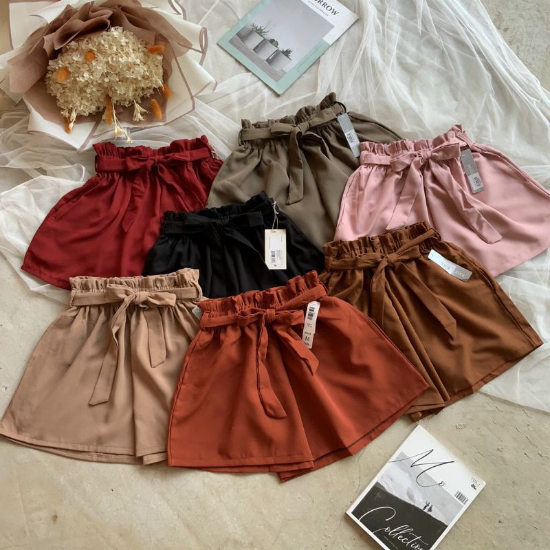 Quần short dây thắt lưng full màu siêu xinh