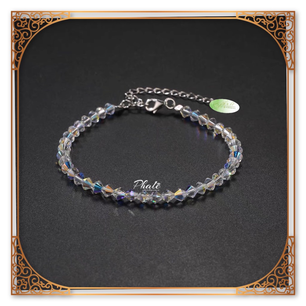 Vòng Tay Pha Lê Nón Nhọn 04mm Được Thiết Kế Từ Pha Lê Swarovski