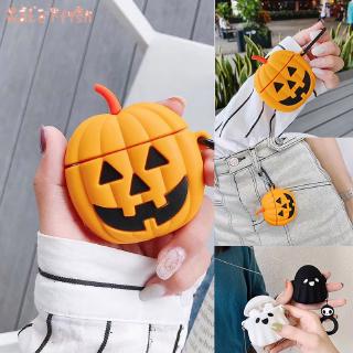 Vỏ Bảo Vệ Hộp Sạc Tai Nghe Airpods Chất Liệu Silicone Hình Quả Bí Ngô Hoạt Hình Đáng Yêu