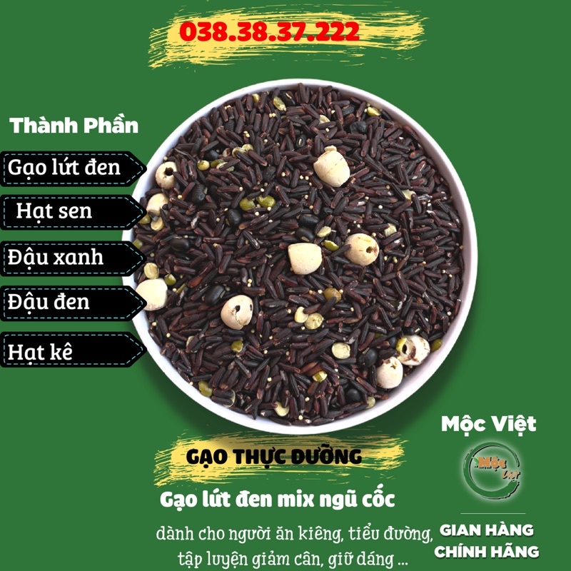 Gạo lứt đen dẻo mix ngũ cốc chính hãng Mộc Việt