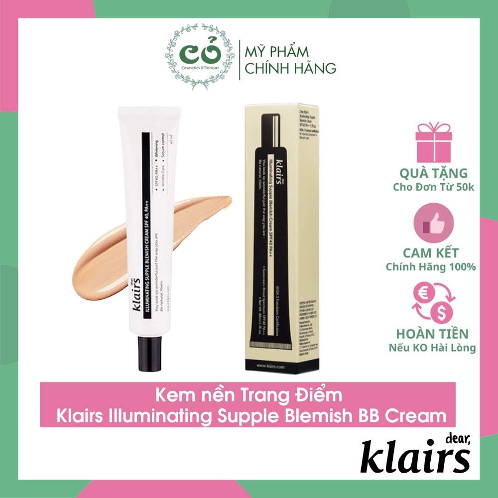 Kem nền lành tính Klairs Illuminating Supple Blemish BB Cream 40ml