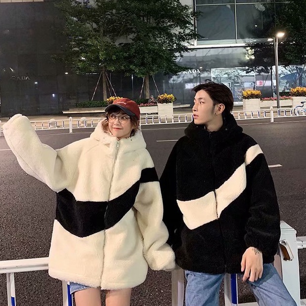 Áo khoác,áo lông cừu N!ke siêu dày ấm form rộng unisex cực hot | BigBuy360 - bigbuy360.vn