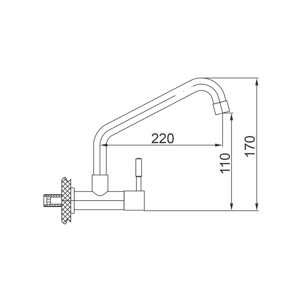 Vòi nước gắn tường BAOKEMO BKM1043 bằng thép không gỉ
