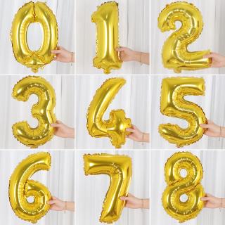 Bóng bay lá nhôm hình số 0-9 cỡ 16inch dùng trang trí tiệc tiện dụng