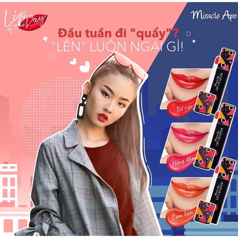 Son Kem Dạng Bóng Miracle Apo Lip Lacquer 3ml