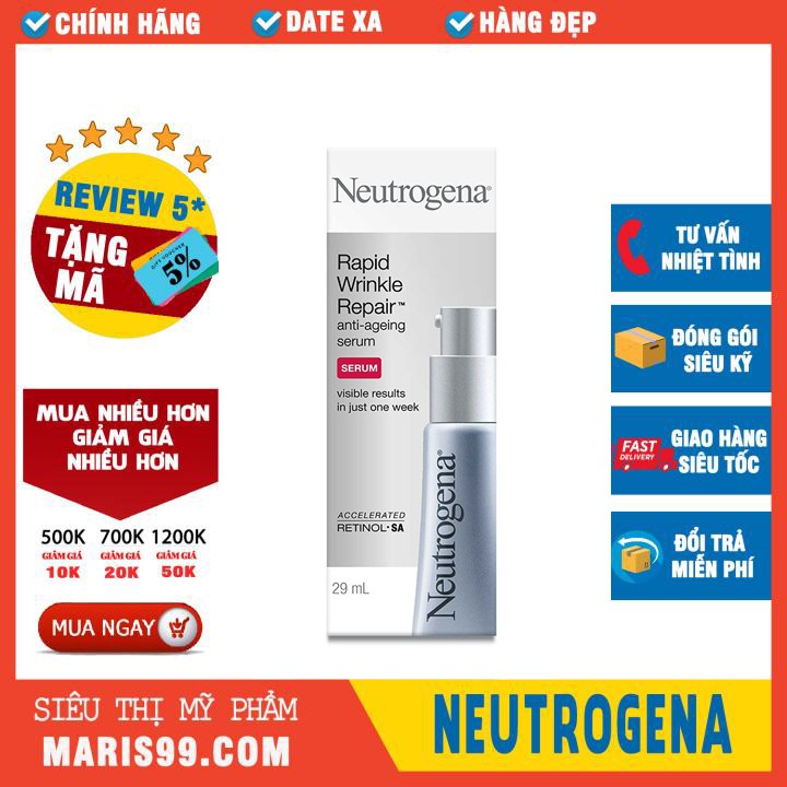 Tinh chất chống lão hóa Neutrogena Rapid Wrinkle Repair Anti Aging Serum ( 29ml )