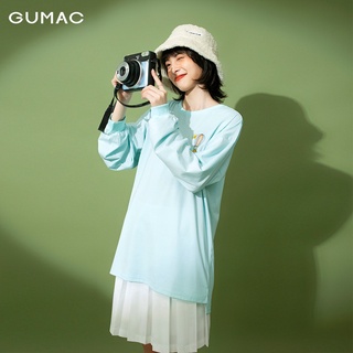 Chân váy nữ xếp ly hộp GUMAC màu trắng phong cách Hàn Quốc VB1127