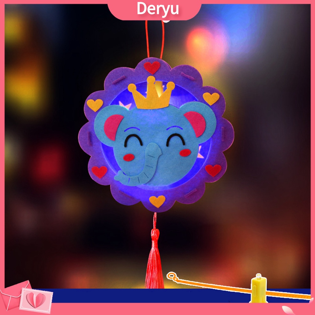 Lồng Đèn Bằng Vải Không Dệt Phát Quang Họa Tiết Năm Mới Phong Cách Trung Hoa Cho Trẻ Em DIY