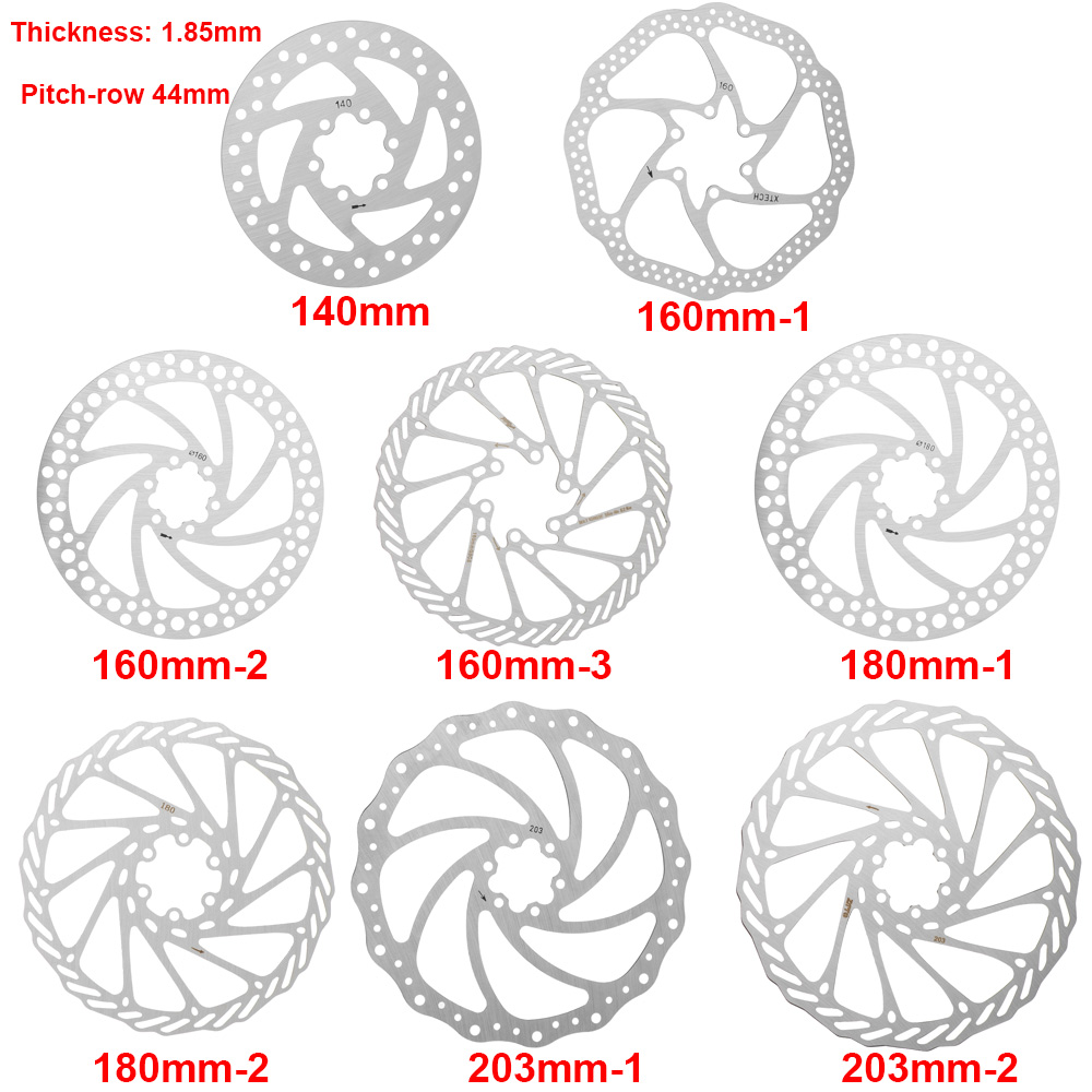 Đĩa Phanh Xe Đạp 140 / 160 / 180 / 203mm Pitch-Row-Row 44mm Sus410