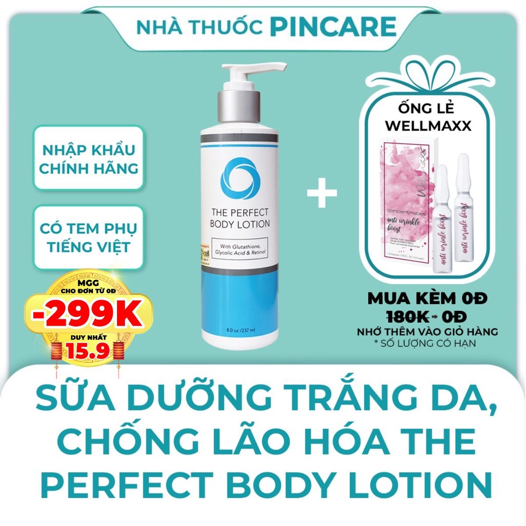 Dưỡng thể trắng da The Perfect Body Lotion 237ml, Sữa tắm The Perfect Body Wash - Hàng chính hãng - Nhà thuốc PinCare
