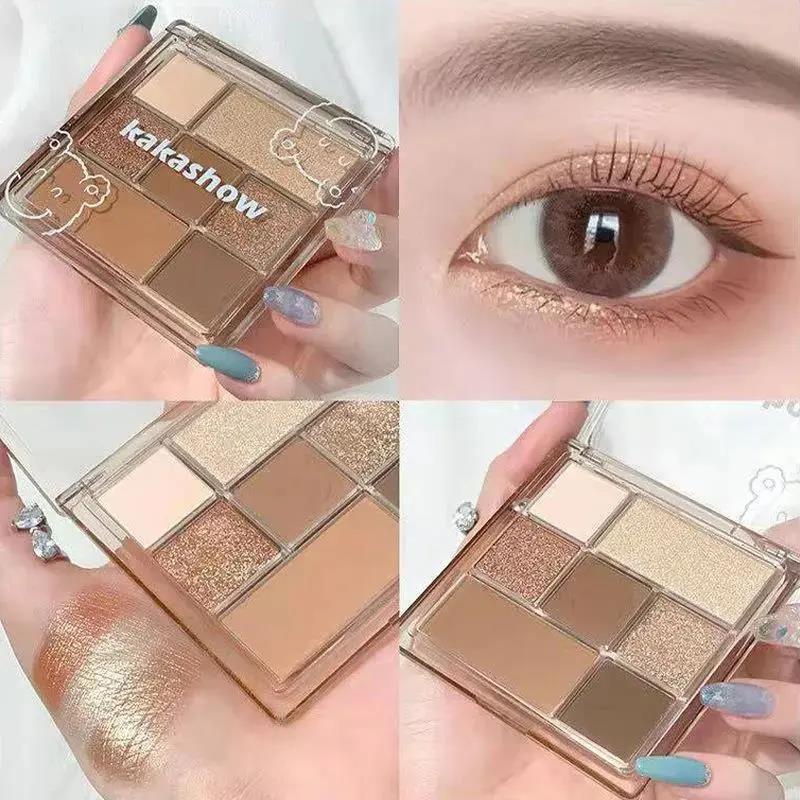 bảng mắt nội địa trung Bảng Phấn Mắt Bảy Màu Sắc Hiệu Ứng Lì / Ánh Ngọc Trai Có Độ Bóng Cao