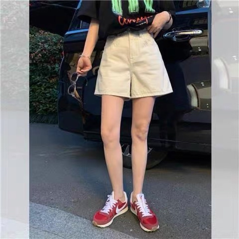 Quần short kaki denim phong cách Hàn Quốc dành cho phái nữ