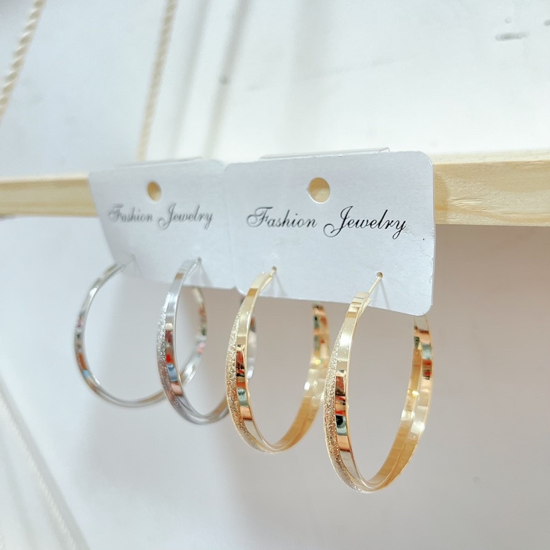 bông tai khoen tròn cá tính, khuyên tai tròn retro phong cách hàn quốc