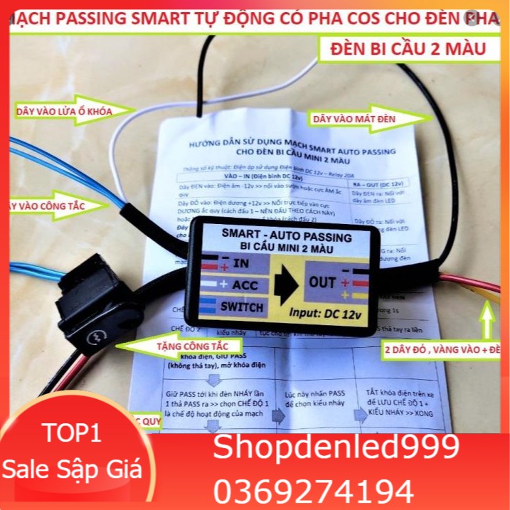 Mạch Auto Passing 4 Chế Độ Nháy Tuỳ Chỉnh Cho Đèn Trợ Sáng Bảo Hành 1 Năm