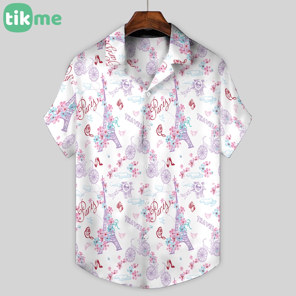 Áo Đi Biển, Đi Chơi Gia Đình Họa Tiết Hawaii Unisex Size XS-2XL Chủ Đề Địa Danh Du Lịch