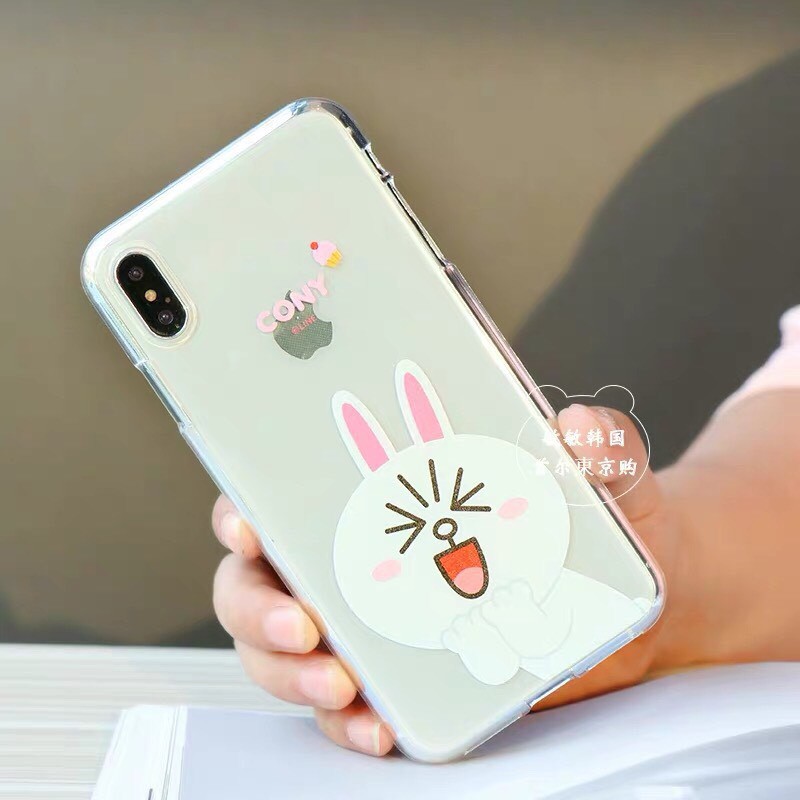 🌸VIDEO THẬT🌸 Ốp Lưng Đôi iPhone Trong Suốt Thỏ Cony Gấu Brown iPhone 6/6s/6plus/6splus/7plus/8plus/x/xs/xsmax/11/11proma