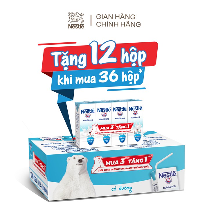 Thùng 48 hộp Sữa Nestlé Gấu có đường (48 hộp x180ml)