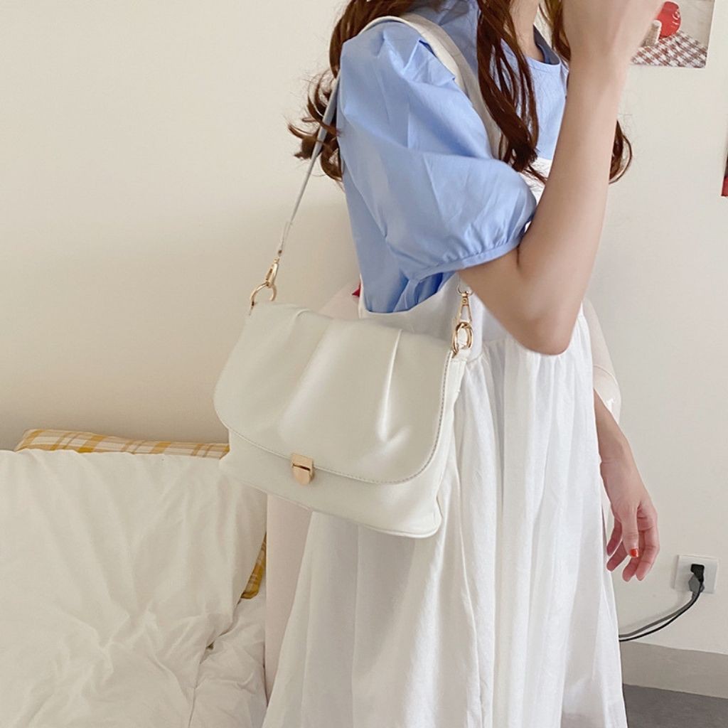 (Hottrend) Túi kẹp nách nữ túi đeo chéo nữ da nhăn KR 385- Da PU cao cấp, 2 dây, Size 26, 2 màu lựa chọn- KARA 385