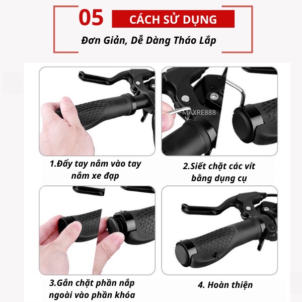 Tay Nắm Xe Đạp Thể Thao Cao Cấp Chất Liệu Cao Su Siêu Êm Chống Mỏi Chống Trượt Tiện Dụng