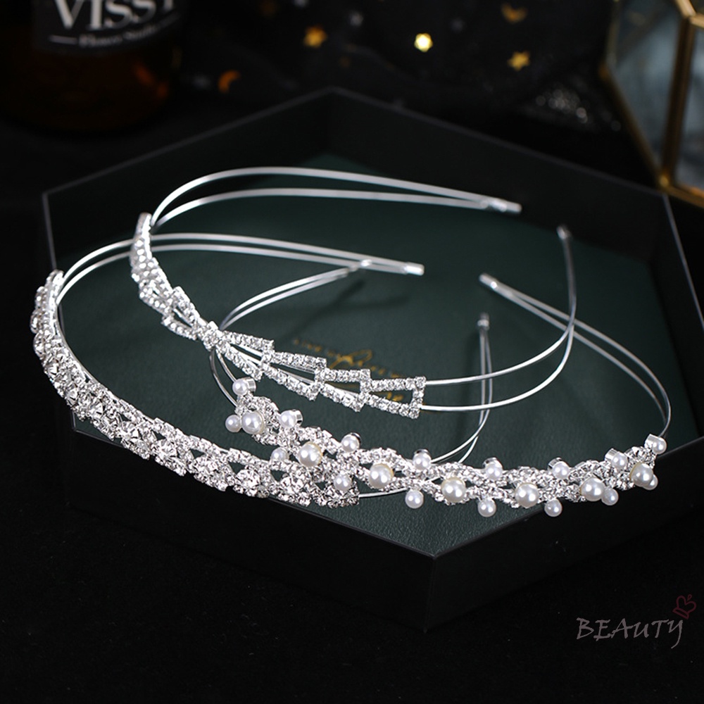 SevenMiss Băng Đô Cài Tóc Đính Đá Ngọc Trai Thanh Lịch Cho Cô Dâu