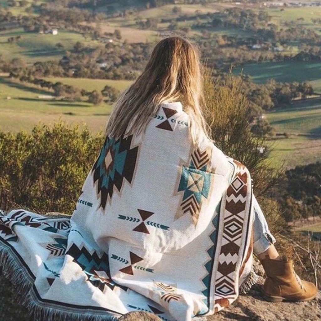 Thảm Dệt Kim Mềm Mại Trang Trí Ghế Sofa Phong Cách Bohemian