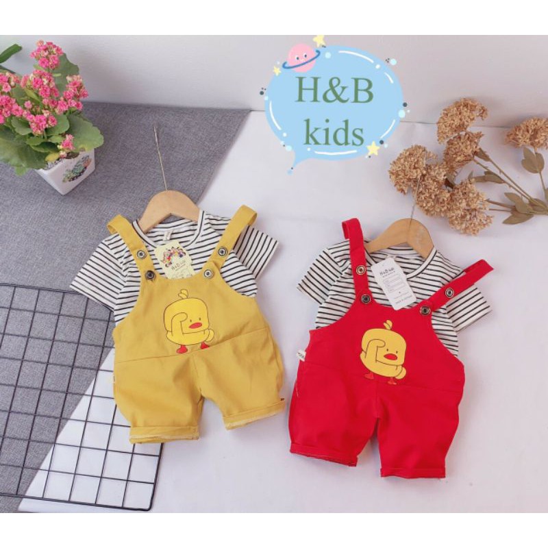 Set yếm kaki hình vịt cho bé