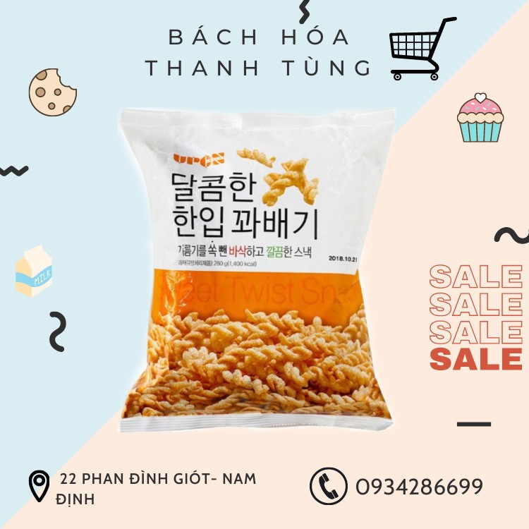 Bim bim quẩy xoắn Hàn Quốc gói 280gr