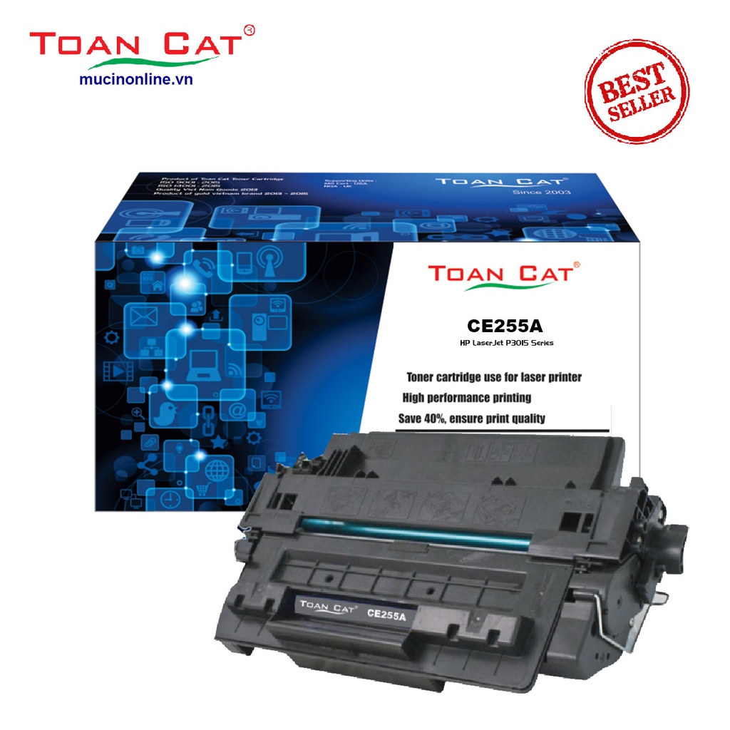 Hộp mực in Toàn Cát - CE255A dùng cho máy in HP LaserJet P3015 Series