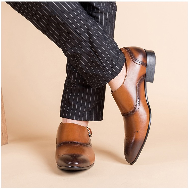 Giày Tây MonkStrap Tăng Chiều Cao Thanh Lịch - Q3A