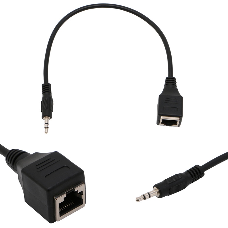 Dây Cáp Nối Cổng 3.5mm Sang RJ45 Ethernet Màu Đen