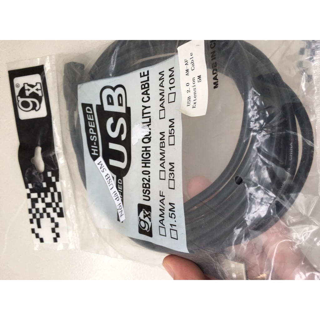 Cáp nối dài USB 5m Hi-Speed 2.0 chống nhiễu tốt - Hãng phân phối