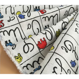 Vải bố may đồ handmade chữ cái
