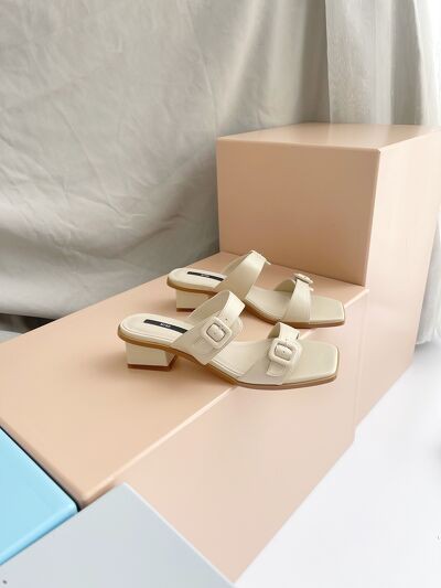 Giày guốc nữ bản ngang phối khóa bọc 5cm thời trang MYSS - SU94