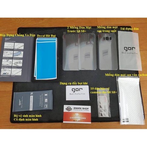 Dán full màn hình hiệu Gor cho Galaxy S8 (combo 4 miếng dán)