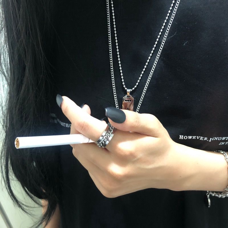 Nhẫn Thép Titan Thời Trang Đường Phố Cá Tính Cho Cặp Đôi