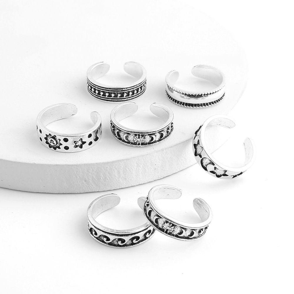 ROSE Set 7 Nhẫn Đeo Chân Phong Cách Bohemia
