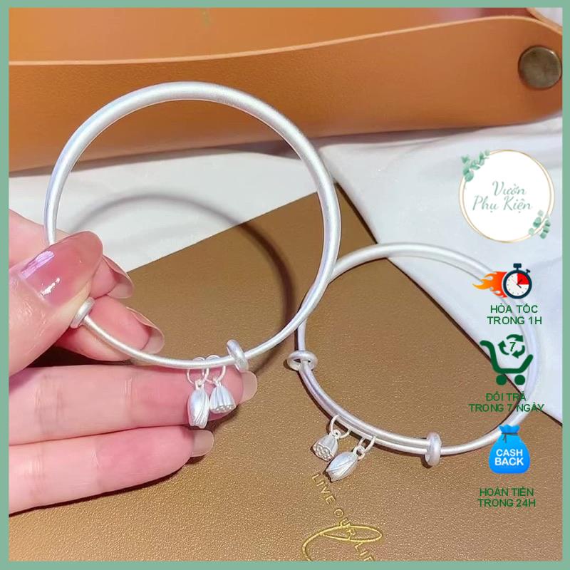 Vòng tay bạc S925 - Lắc tay bạc Ý kèm hạt chuông nhỏ dễ thương dành cho nam nữ VPK04