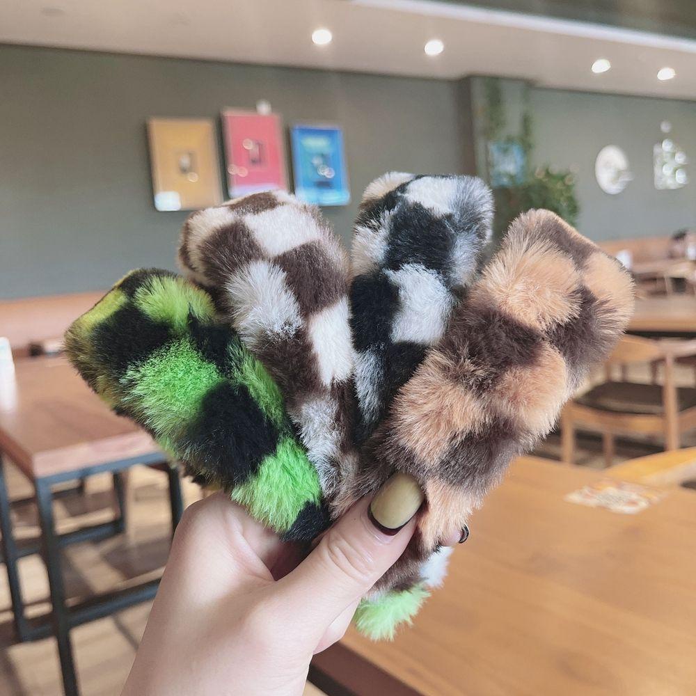 Danilo Băng Đô Cài Tóc Vải Lông Họa Tiết Kẻ Ô Cổ Điển Ngọt Ngào Cho Nữ