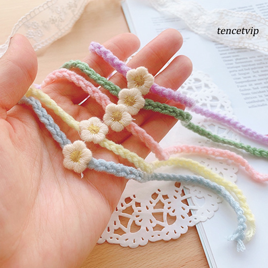 Set 5 vòng cổ dệt tay họa tiết hoa có thể điều chỉnh cho thú cưng