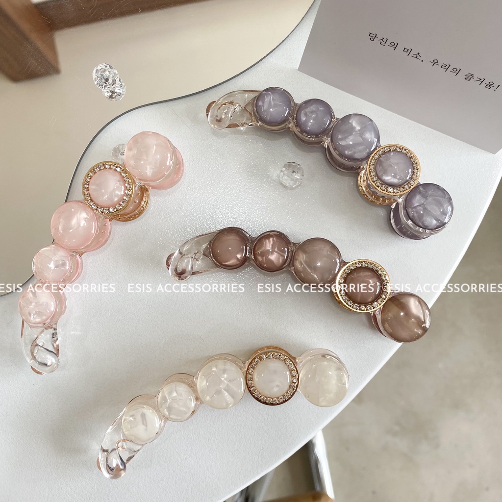 KẸP TÓC NỮ, KẸP GẮP DỌC HÀN QUỐC, PHỐI ĐÁ XÀ CỪ TRÒN SANG TRỌNG HÀN QUỐC ESIS