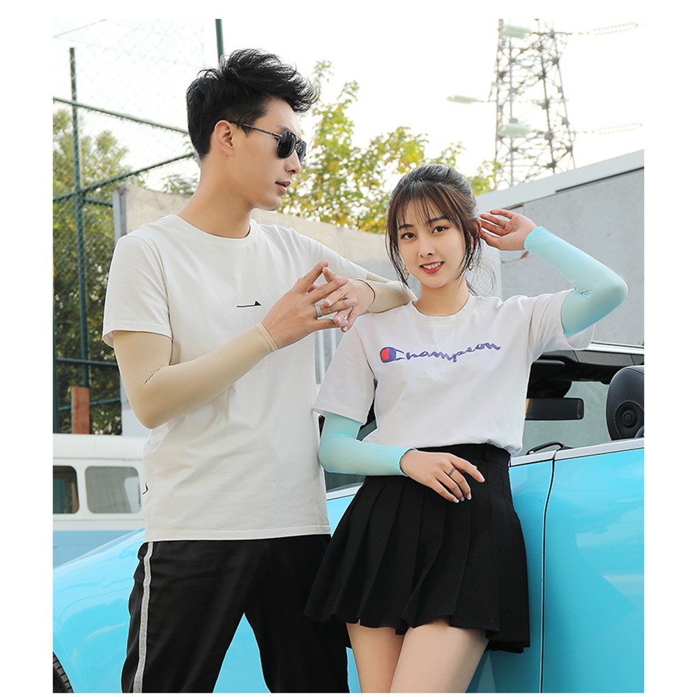 Găng tay thể thao sinh viên - Băng tay lụa - Găng tay chống nắng mềm mịn đàn hồi tốt