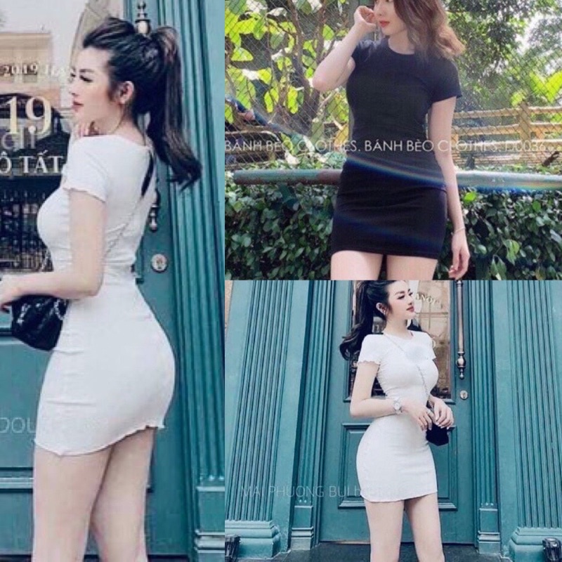Đầm ôm boby tay ngắn chất thun Free Size 40-53kg dành cho nữ cá tính sexy | BigBuy360 - bigbuy360.vn