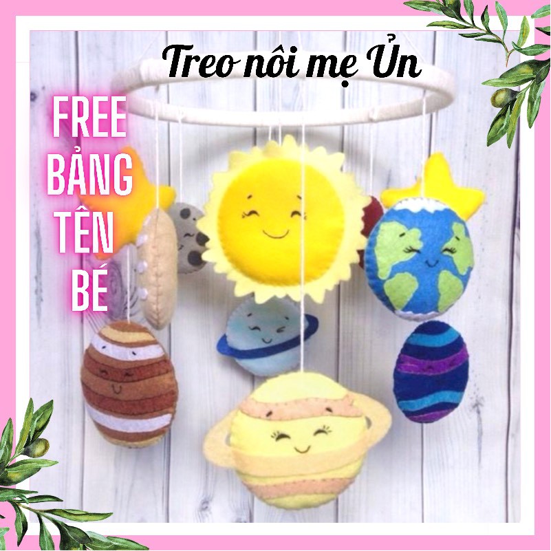 Đồ chơi treo nôi cho bé kích thích thị giác ảnh thật, có nhạc tự xoay mẫu MẶT TRỜI VÀ TIỂU HÀNH TINH
