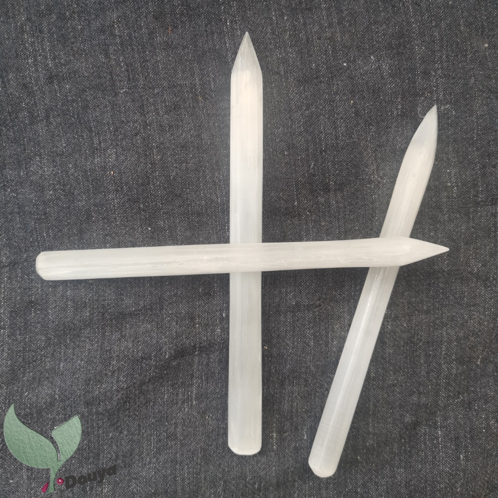 Đũa bút chì selenite pha lê tự nhiên 5,9 inch để trang trí nhà cửa