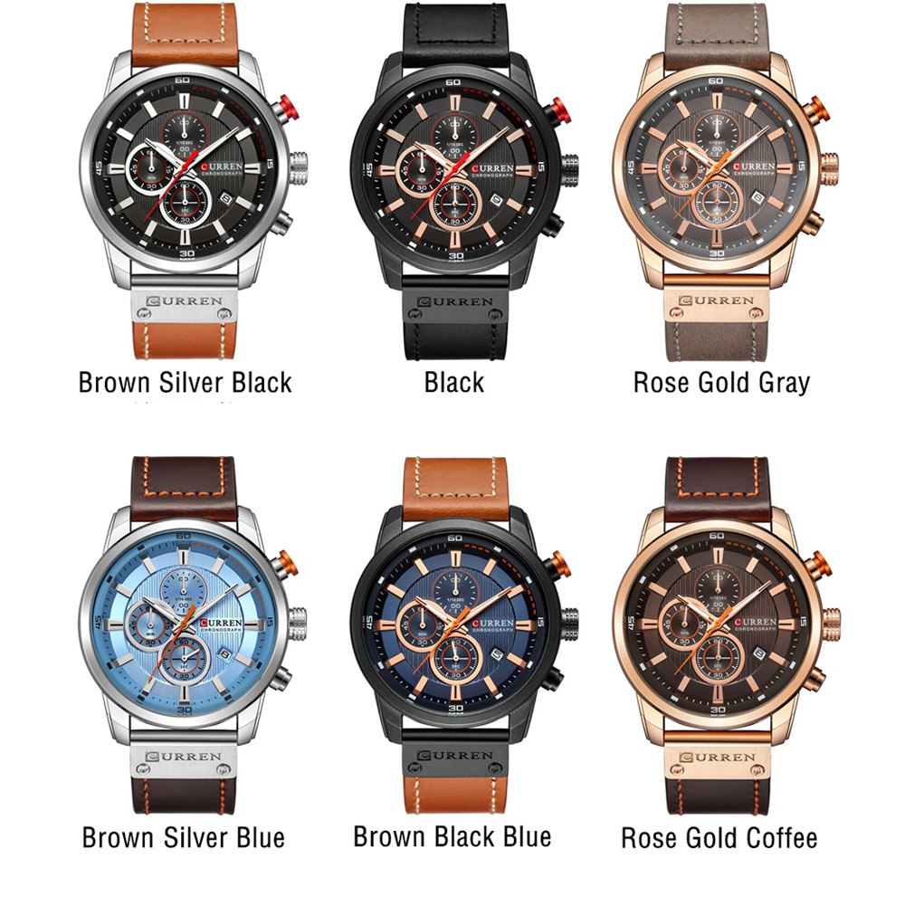 Đồng Hồ Quartz Nhãn Hiệu CURREN Với Dây Đeo Da