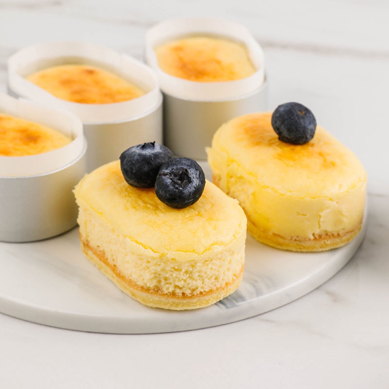 Set 10 khuôn/ 100 giấy lót làm bánh nướng phô mai HOUSEEKER hình oval bằng thép không gỉ tiện lợi
