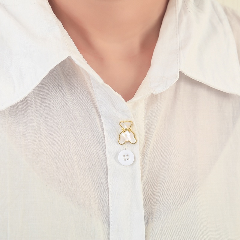 [Jiudolan] Ghim Cài Áo Cardigan Cổ Chữ V Hình Gấu Sáng Tạo Phong Cách Hàn Quốc Chống Chói Mắt Phụ Kiện Cho Nữ