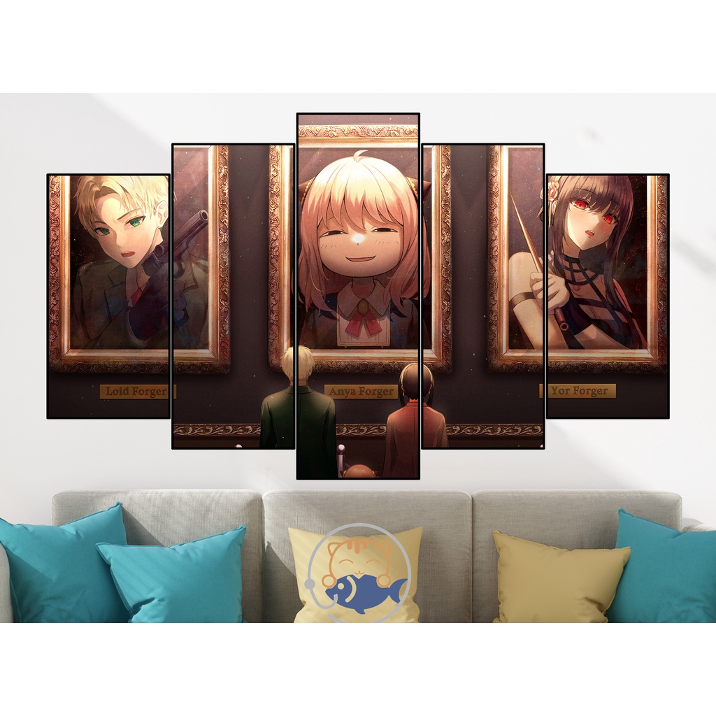 Tranh ghép 5 tấm dán tường trang trí phòng ngủ Room decor ANIME SPY x FAMILY - ANYA