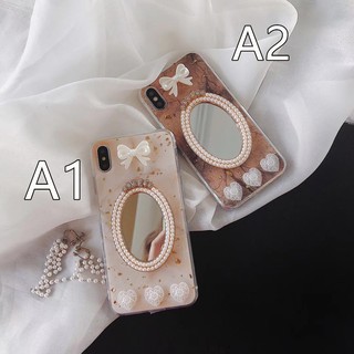 Ốp Điện Thoại Mềm Họa Tiết Đá Hoa Cương Phối Gương Dành Cho Iphone Xs Max Xr I8 I7 Plus