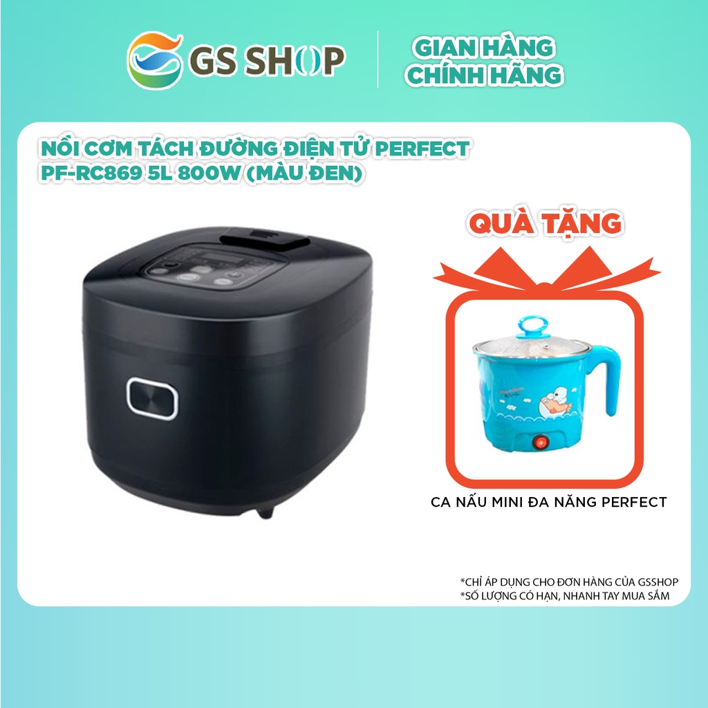 Nồi cơm tách đường điện tử Perfect PF-RC869 5L 800W (Màu đen)